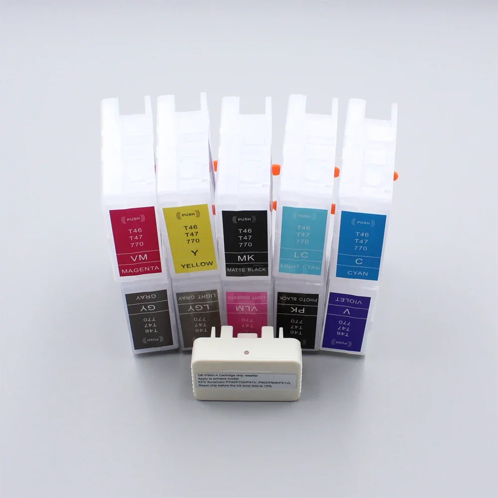 T47A1-T47A9 P700 Refill Ink Cartridge No Chip For Epson Surecolor SC P700 P900 P908 Inkjet Printer without chip
T47A1-T47A9 P700 Refill Ink Cartridge No Chip For Epson Surecolor SC P700 P900 P908 Inkjet Printer without chip