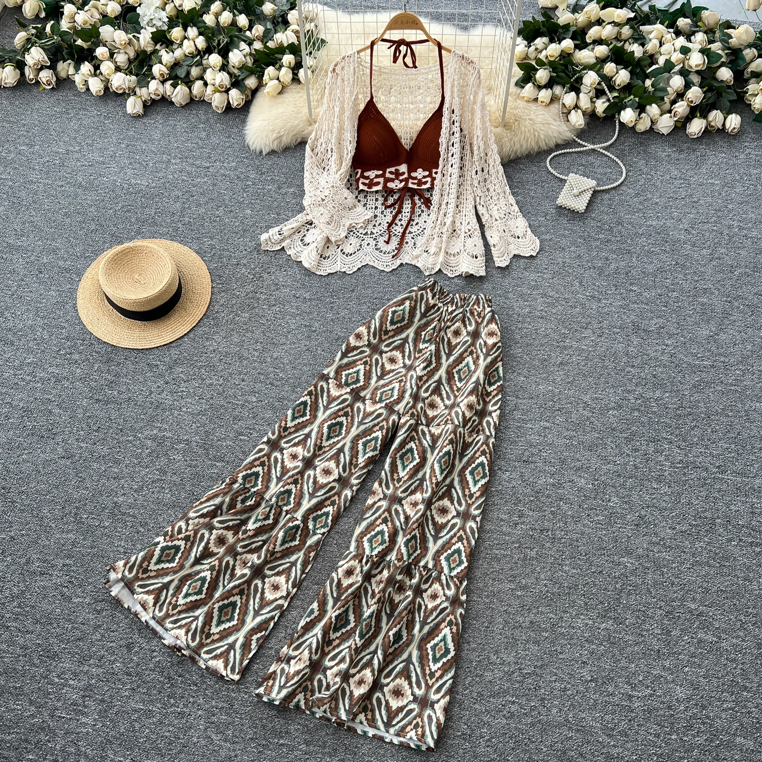 Sexy Two Pieces Sets Chic Pleated print Knit Top with Fashion Hotsweet High Waist Wide Leg Pant Sets
Sexy Two Pieces Sets Chic Pleated print Knit Top with Fashion Hotsweet High Waist Wide Leg Pant Sets
