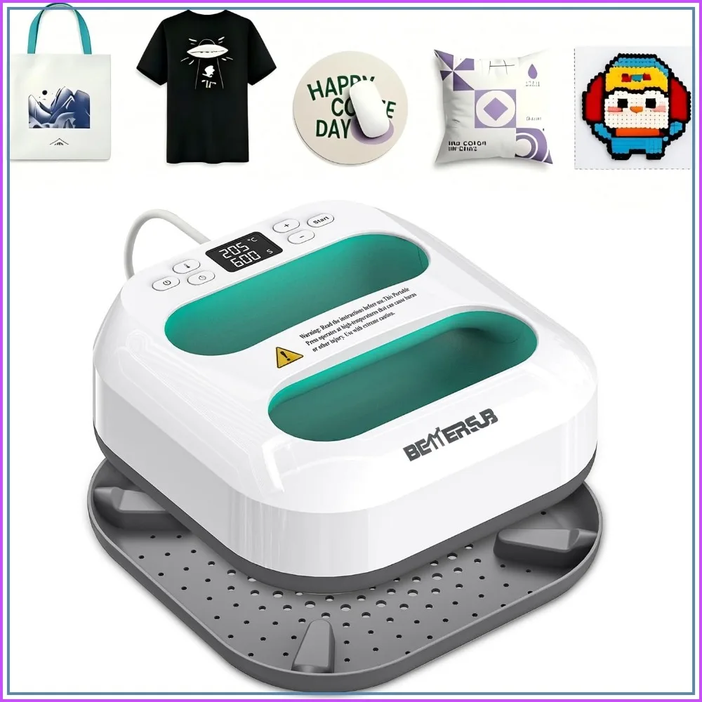 9"x9" Heat Press Machine for T-Shirts, Bags, Pillows, HTV Vinyl & Sublimation, Compact & Portable, Teal
9"x9" Heat Press Machine for T-Shirts, Bags, Pillows, HTV Vinyl & Sublimation, Compact & Portable, Teal