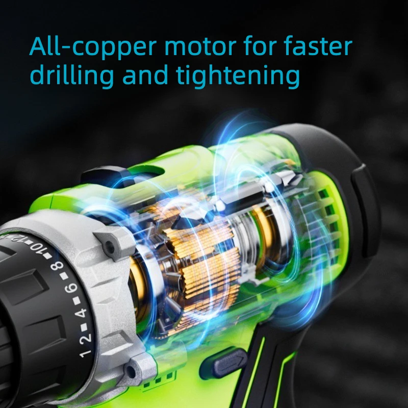 New lithium battery drill 21V electric screwdriver hand, power tool rechargeable electric drill
New lithium battery drill 21V electric screwdriver hand, power tool rechargeable electric drill
