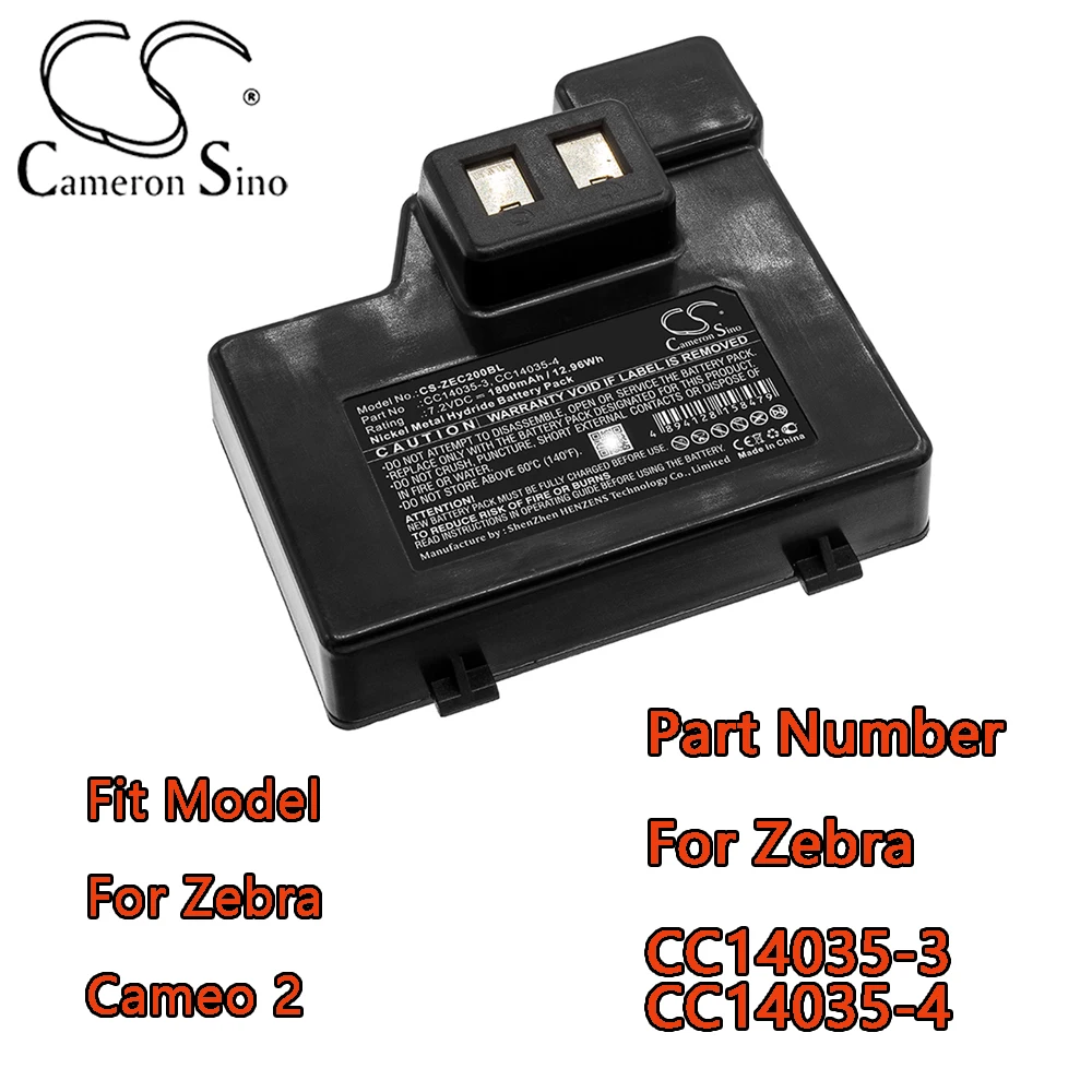 Портативный аккумулятор Cameron Sino 1800 мАч для Zebra Cameo 2, номер детали для Zebra CC14035-3 CC14035-4
Портативный аккумулятор Cameron Sino 1800 мАч для Zebra Cameo 2, номер детали для Zebra CC14035-3 CC14035-4