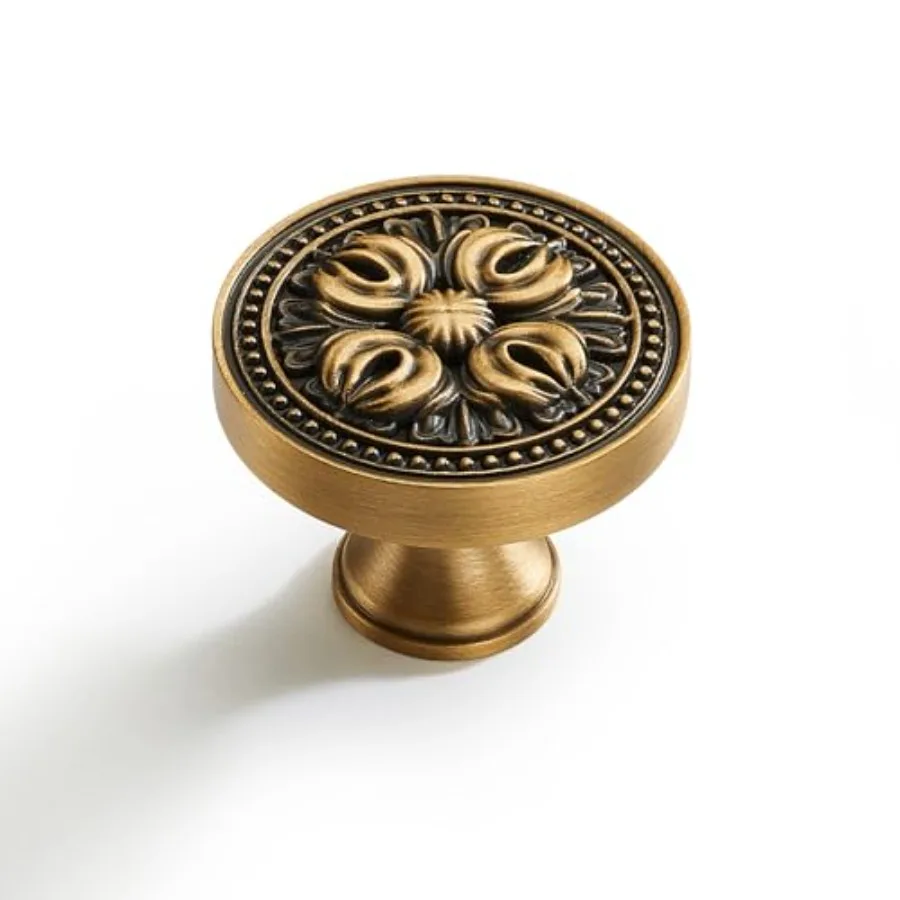 Pack Antique Brass Cabinet Knobs Vintage Solid Brass Drawer Pulls with Floral Design.2" Decorative Knobs for Kitchen Cabinets W
Pack Antique Brass Cabinet Knobs Vintage Solid Brass Drawer Pulls with Floral Design.2" Decorative Knobs for Kitchen Cabinets W