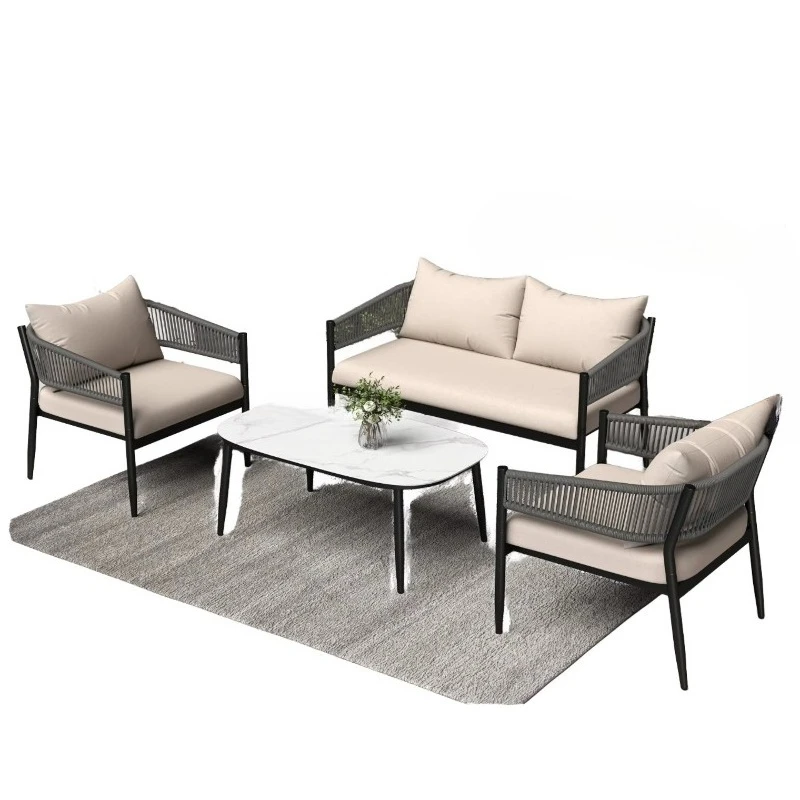 Modern steel outdoor furniture garden sofa set with PE rattan, durable and comfortable, waterproof seat cushion
Modern steel outdoor furniture garden sofa set with PE rattan, durable and comfortable, waterproof seat cushion