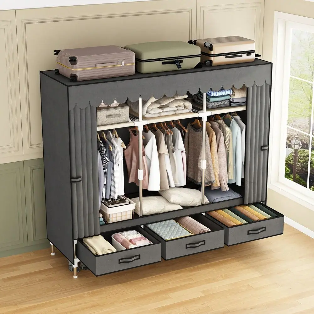 A LargeCapacity Dustproof Simple Wardrobe With 6 Storage Spaces, Suitable For Families, Bedrooms, Rental Houses, International
A LargeCapacity Dustproof Simple Wardrobe With 6 Storage Spaces, Suitable For Families, Bedrooms, Rental Houses, International