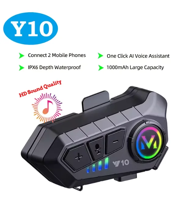 Y10 external motorcycle helmet Bluetooth 5.3 , suitable for two-person riding, 300-meter waterproof motorcycle walkie-talkie
Y10 external motorcycle helmet Bluetooth 5.3 , suitable for two-person riding, 300-meter waterproof motorcycle walkie-talkie