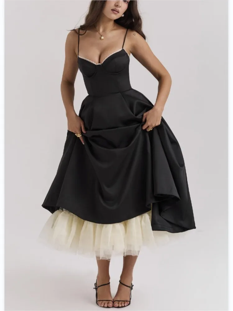 Party Dresses For Woman Sexy Suspender V-neck Sleeveless Evening Dress Solid Color Elegant Vestidos Off Shoulder Temperament
Party Dresses For Woman Sexy Suspender V-neck Sleeveless Evening Dress Solid Color Elegant Vestidos Off Shoulder Temperament