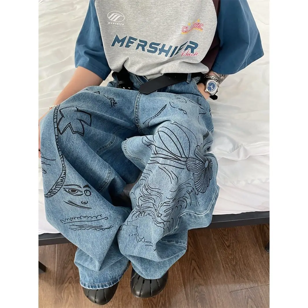Juspinice American Fashion Street Graffiti Wide Leg Jeans Men's Loose and Versatile Oversized Casual Pants Male Clothing
Juspinice American Fashion Street Graffiti Wide Leg Jeans Men's Loose and Versatile Oversized Casual Pants Male Clothing