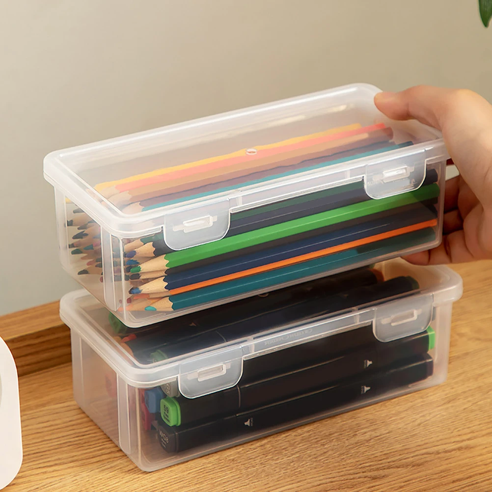 2pcs Transparent Stationery Boxes 19x95x6cm Plastic Pen Pencil Cases Kids Students Desk ganizer School Supplies Storage
2pcs Transparent Stationery Boxes 19x95x6cm Plastic Pen Pencil Cases Kids Students Desk ganizer School Supplies Storage