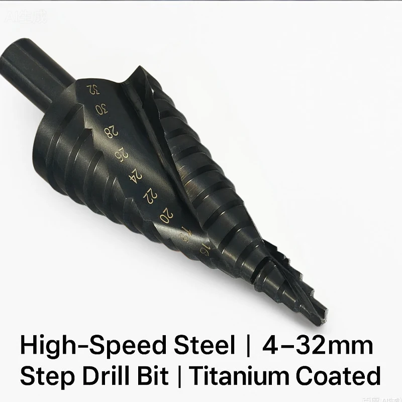 1pcs 4-32mm Spiral Cone Bit Triangle Shank Metal Wood Drilling Reamer High Speed Steel DIY Tool HSS Cobalt Step Drill Bit
1pcs 4-32mm Spiral Cone Bit Triangle Shank Metal Wood Drilling Reamer High Speed Steel DIY Tool HSS Cobalt Step Drill Bit