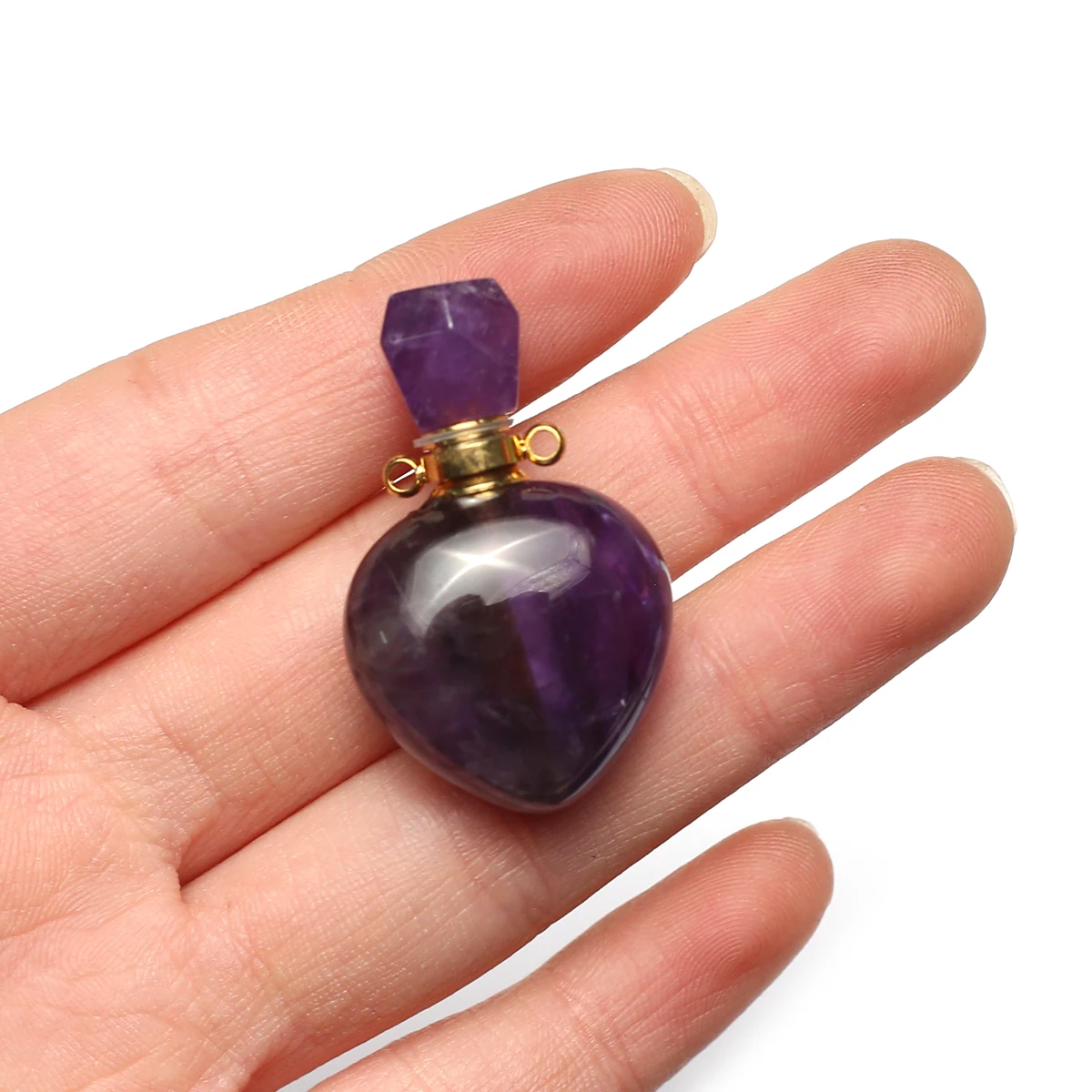 Purple Essential Oil Diffuser Pendant Natural Amethyst Perfume Bottle Pendant Cone Shape for Women Making Jewerly DIY Necklace
Purple Essential Oil Diffuser Pendant Natural Amethyst Perfume Bottle Pendant Cone Shape for Women Making Jewerly DIY Necklace