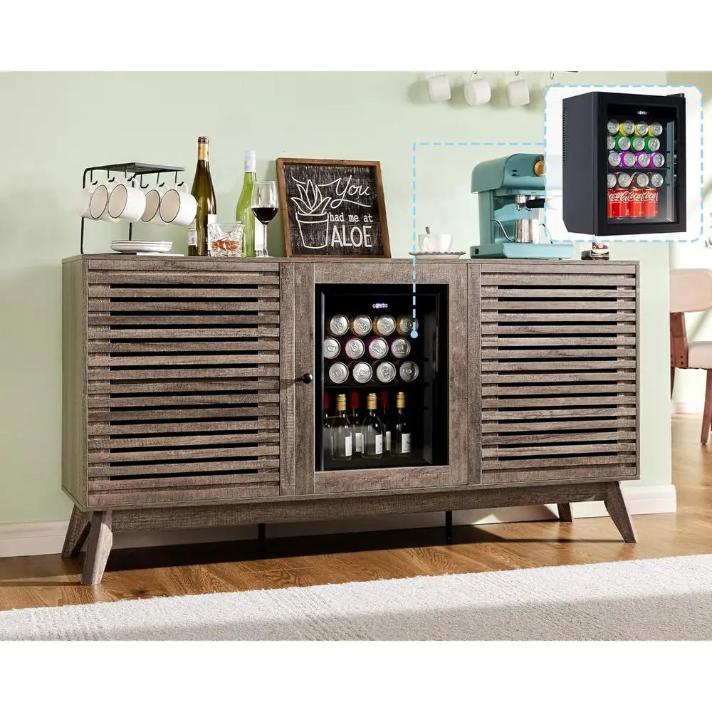 60 Home Bar with Integrated Mini Fridge, Wine & Coffee Storage, Grey for Living Room or Office
60 Home Bar with Integrated Mini Fridge, Wine & Coffee Storage, Grey for Living Room or Office