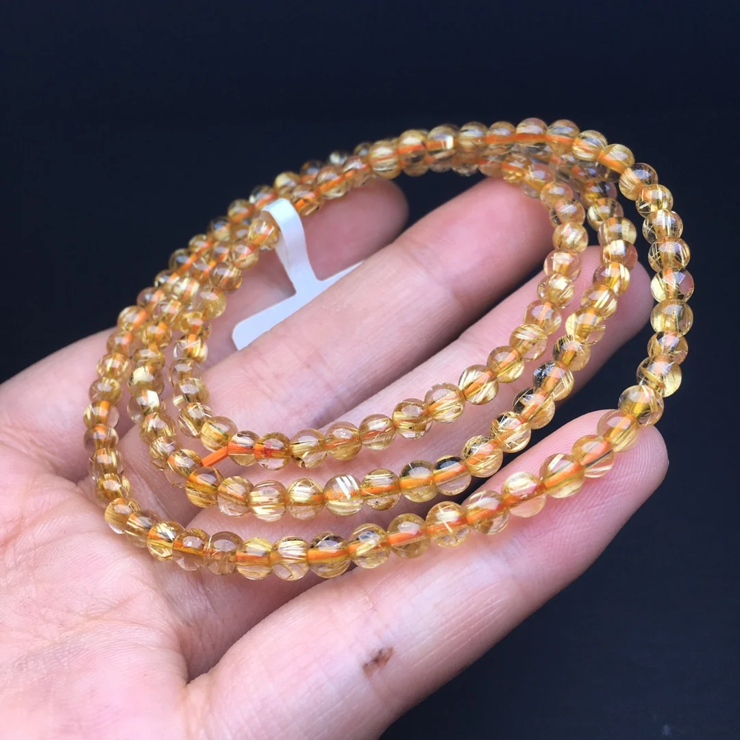 4MM Natural Gold Rutilated Quartz Triple Circle Bracelet Reiki Healing Fengshui Jewelry Energy Crystal Holiday Gift 1PCS
4MM Natural Gold Rutilated Quartz Triple Circle Bracelet Reiki Healing Fengshui Jewelry Energy Crystal Holiday Gift 1PCS