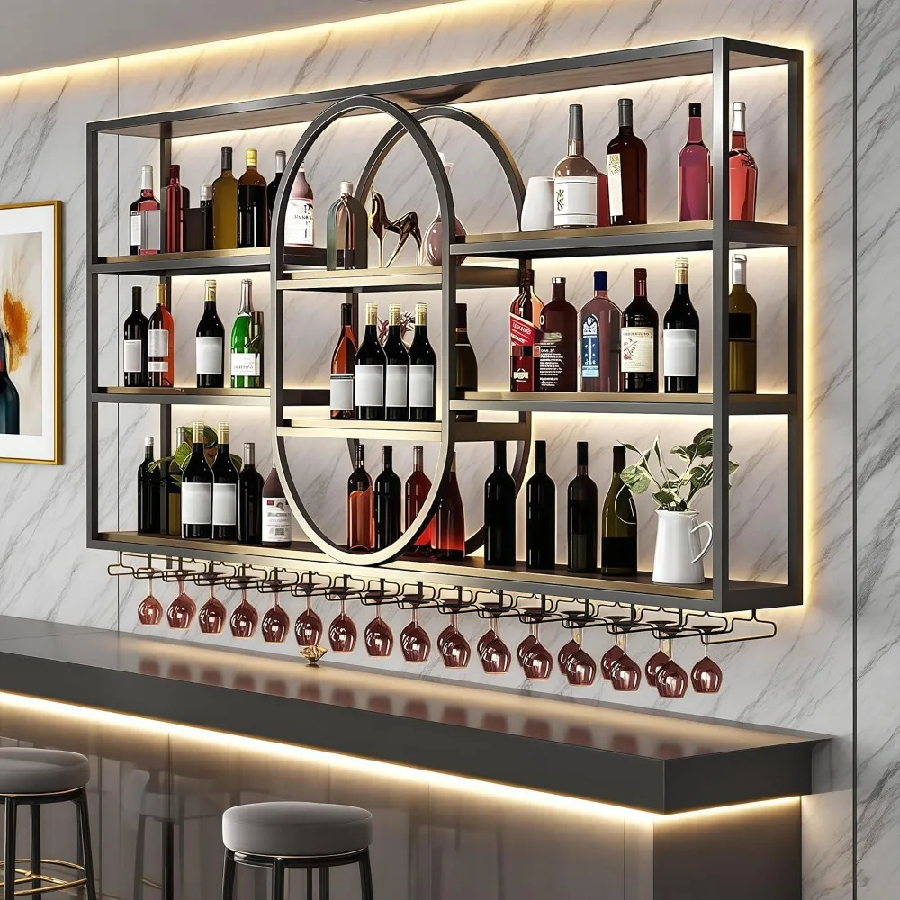 Большая настенная полка для вина 47,2 дюйма, металлический 4-х уровневый подвесной держатель для бутылок со стеллажами для хранения бокалов, современные плавающие полки для вина
Большая настенная полка для вина 47,2 дюйма, металлический 4-х уровневый подвесной держатель для бутылок со стеллажами для хранения бокалов, современные плавающие полки для вина