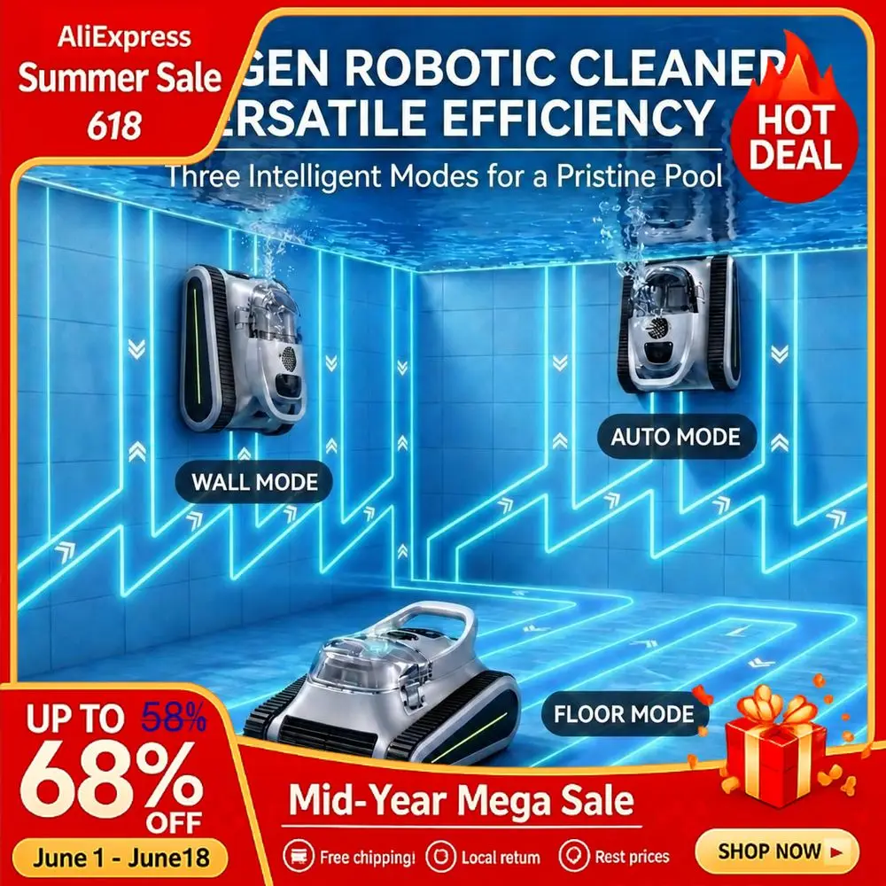 Robotic Pool Cleaner Cordless Robotic Pool Vacuum Cleaner for Inground amp Above Ground Pools Cleans Floor, Wall amp Wate Custom
Robotic Pool Cleaner Cordless Robotic Pool Vacuum Cleaner for Inground amp Above Ground Pools Cleans Floor, Wall amp Wate Custom