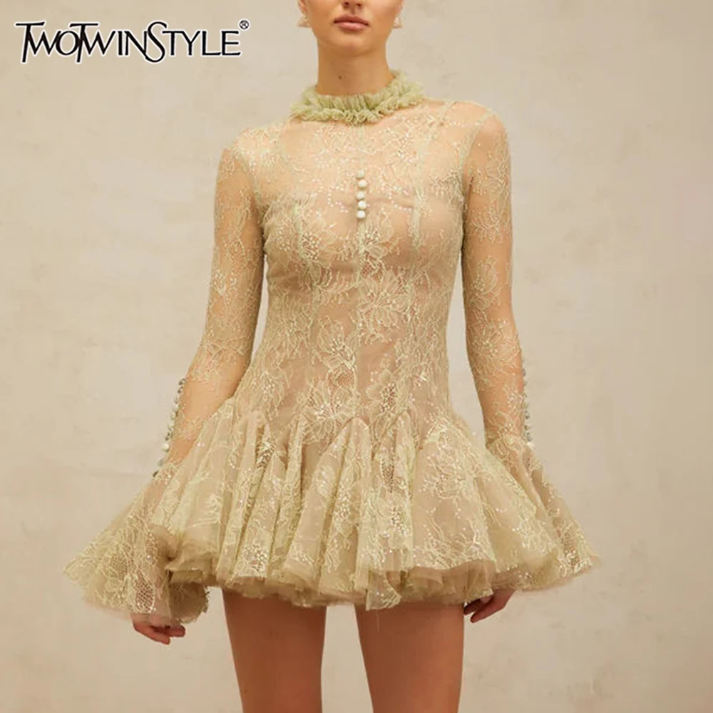 TWOTWINSTYLE однотонное утягивающее сетчатое мини-платье для женщин с круглым вырезом и длинными рукавами, лоскутное платье на пуговицах, женская одежда
TWOTWINSTYLE однотонное утягивающее сетчатое мини-платье для женщин с круглым вырезом и длинными рукавами, лоскутное платье на пуговицах, женская одежда
