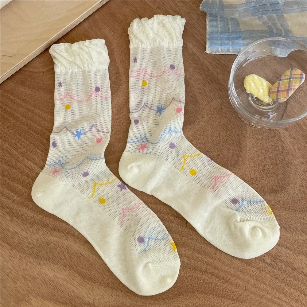 Multicolor Polka Dot Women Socks Japanese Kawaii Cute Socks Women Girls Thin Breathable Summer Middle Tube Socks Hollow Out Mesh
Multicolor Polka Dot Women Socks Japanese Kawaii Cute Socks Women Girls Thin Breathable Summer Middle Tube Socks Hollow Out Mesh