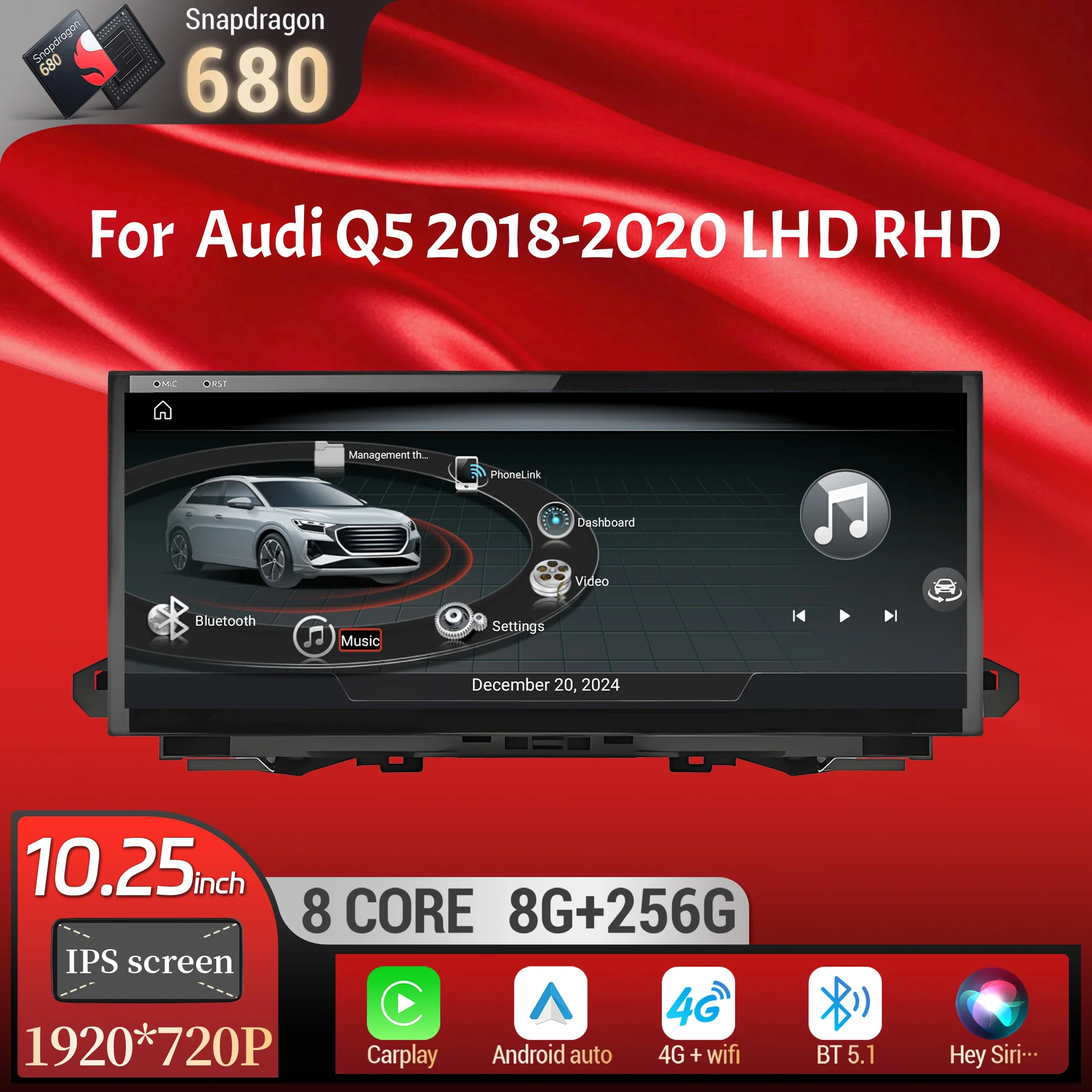 10.25 inch Android 14 For Audi Q5 2018-2020 Car Radio Wireless Bluetooth Carplay Qualcomm Snapdragon 680 Touch Head Unit Screen
10.25 inch Android 14 For Audi Q5 2018-2020 Car Radio Wireless Bluetooth Carplay Qualcomm Snapdragon 680 Touch Head Unit Screen