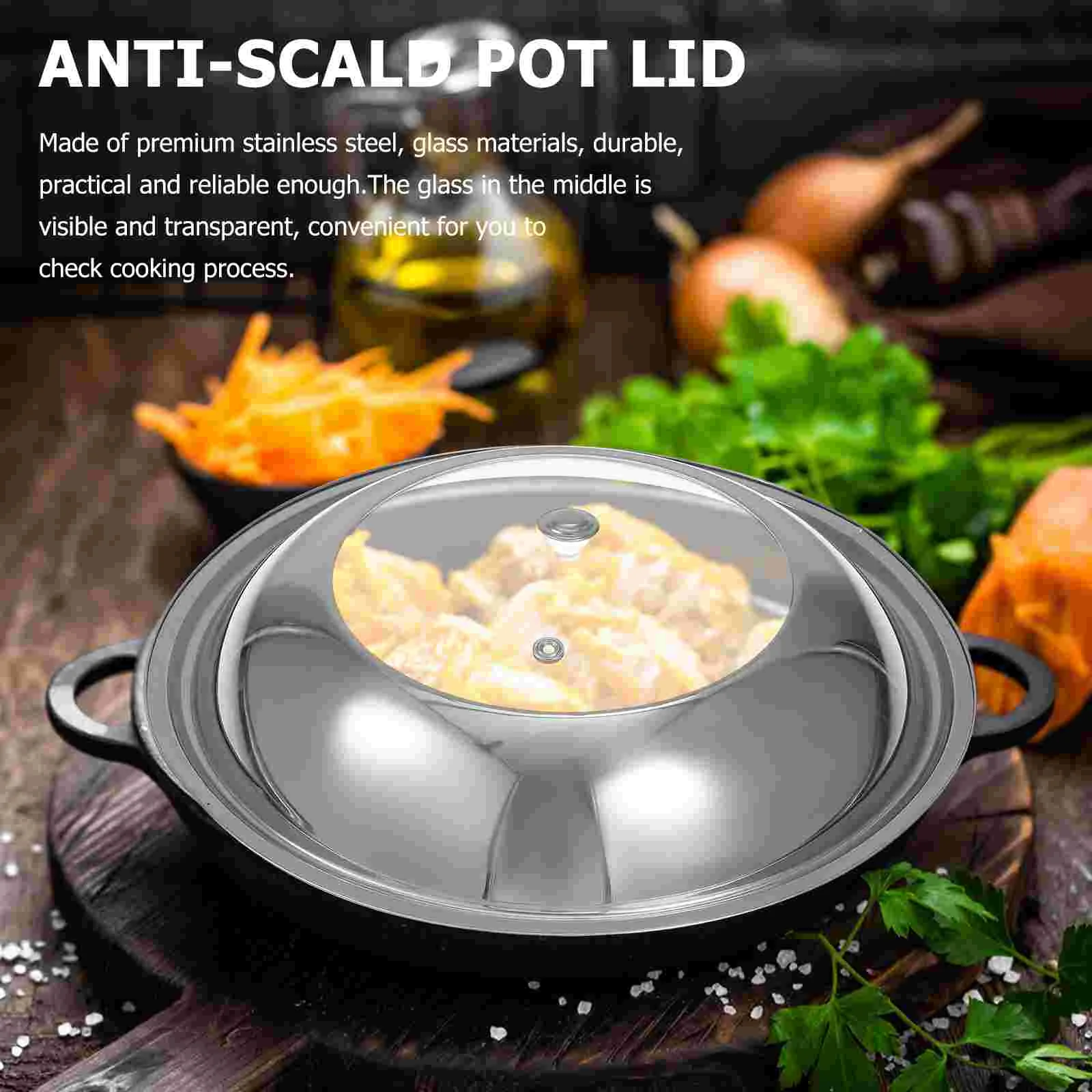 Stainless Steel Pot Lid Transparent Glass Cover Anti scald Heat Resistant Pan Lids Suitable Home Hotel Cookware Parts
Stainless Steel Pot Lid Transparent Glass Cover Anti scald Heat Resistant Pan Lids Suitable Home Hotel Cookware Parts