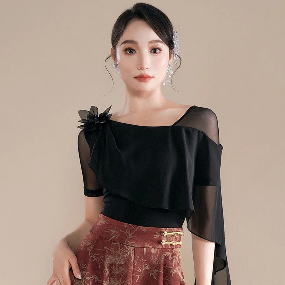 Dance Wear Top Women's Black Floating Cloth Practice Waltz Yellow Top Short Sleeve Ballroom Dance White Team Performance
Dance Wear Top Women's Black Floating Cloth Practice Waltz Yellow Top Short Sleeve Ballroom Dance White Team Performance
