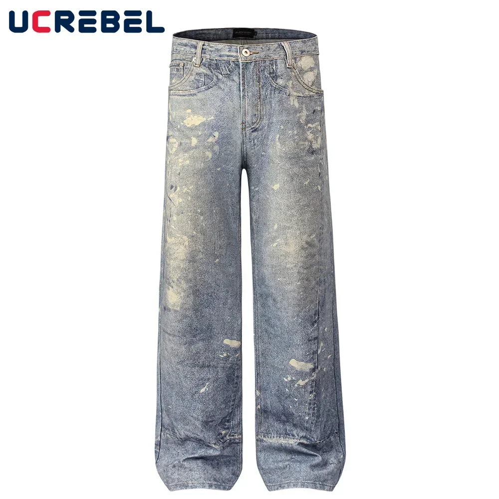 Washed Distressed Spliced Denim Pants Mens Pocket Retro High Street Loose Wide Leg Jeans Men Trousers
Washed Distressed Spliced Denim Pants Mens Pocket Retro High Street Loose Wide Leg Jeans Men Trousers