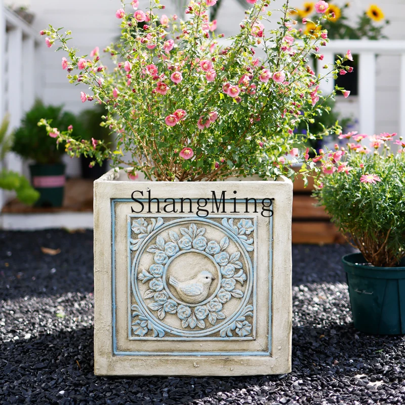 HJ simple square relief garden flower pot large creative household outdoor foxtail butterfly orchid pot
HJ simple square relief garden flower pot large creative household outdoor foxtail butterfly orchid pot