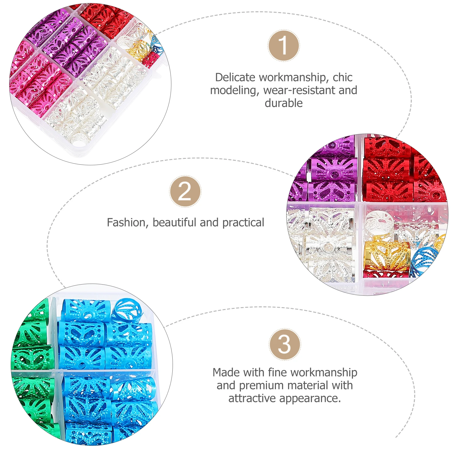 170pcs Hair Accessories Set Dreadlocks Rings Hollow Cuffs Extensions Braids DIY Perfect for Festival Party Bride Gift Hair
170pcs Hair Accessories Set Dreadlocks Rings Hollow Cuffs Extensions Braids DIY Perfect for Festival Party Bride Gift Hair