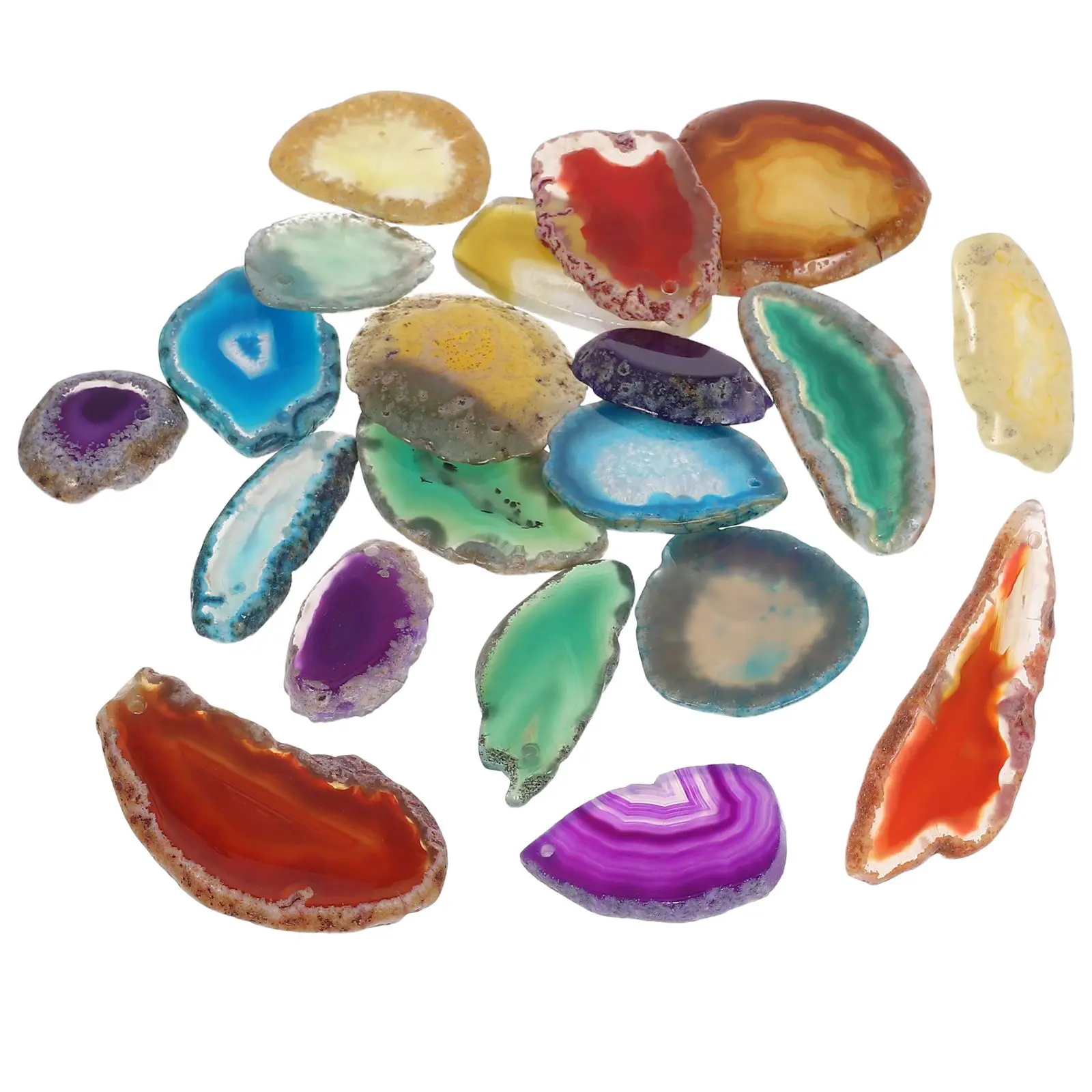 20pcs Colorful Slices Natural Gemstone Decor Crystal Stone Bulk Beautiful Natural Agates Ornaments Wedding Centerpieces
20pcs Colorful Slices Natural Gemstone Decor Crystal Stone Bulk Beautiful Natural Agates Ornaments Wedding Centerpieces