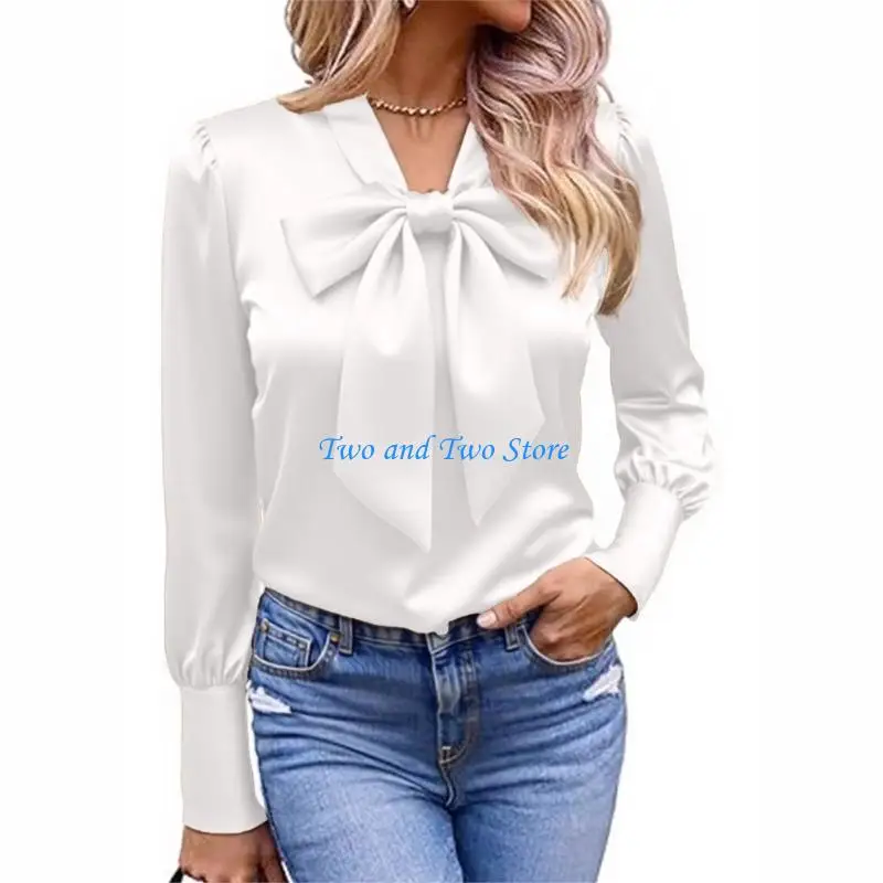 HX6F Women Bowknot Neck Blouse Business Casual Work Long Sleeve Blouse
HX6F Women Bowknot Neck Blouse Business Casual Work Long Sleeve Blouse
