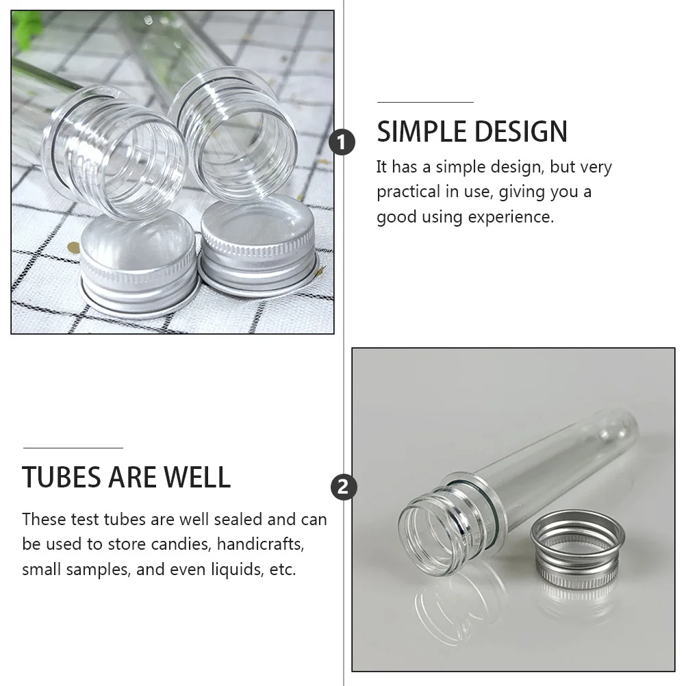 50Pcs Test Tube Bottles Portable Cylindrical Tubes for Liquid Gel Candy Storage Container Lightweight Easy Clean
50Pcs Test Tube Bottles Portable Cylindrical Tubes for Liquid Gel Candy Storage Container Lightweight Easy Clean