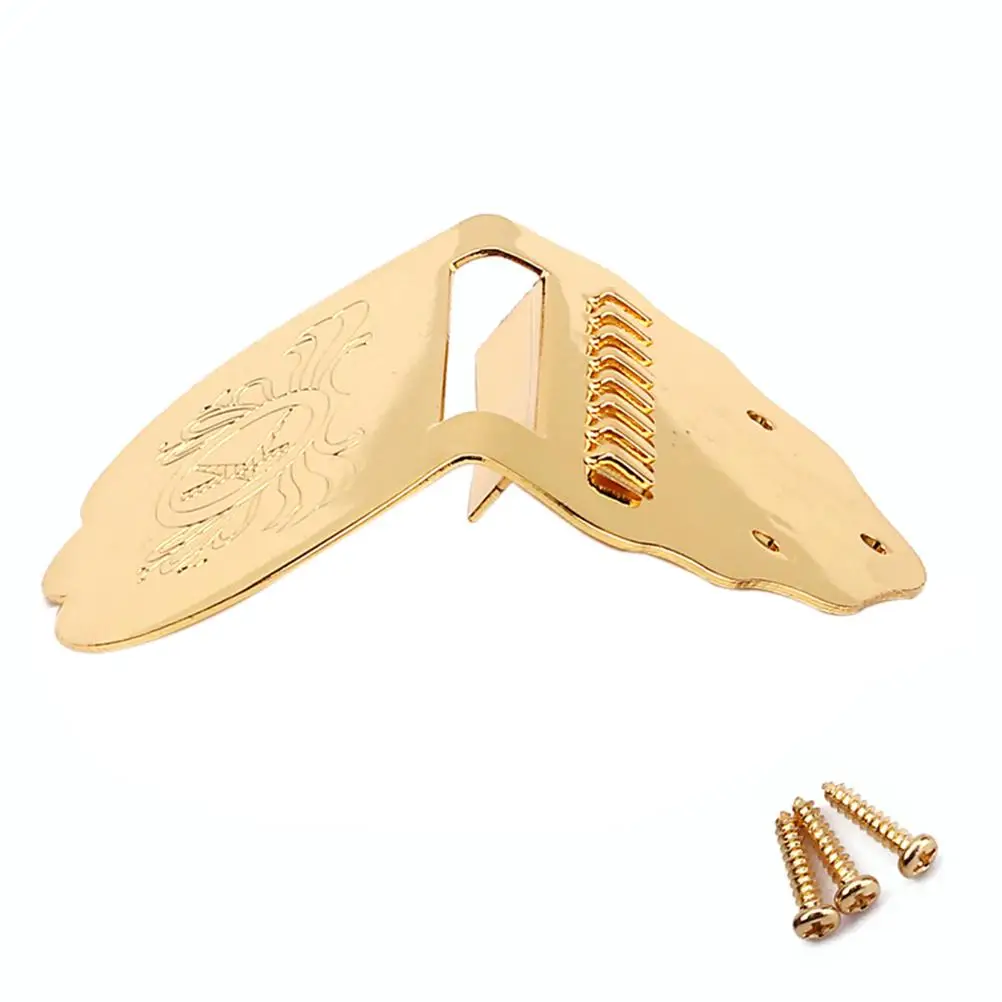 8 String M Tailpiece Golden Chrome Size 72x55x8mm Removable Cover Triangle Plated Instrument Part Replacement
8 String M Tailpiece Golden Chrome Size 72x55x8mm Removable Cover Triangle Plated Instrument Part Replacement