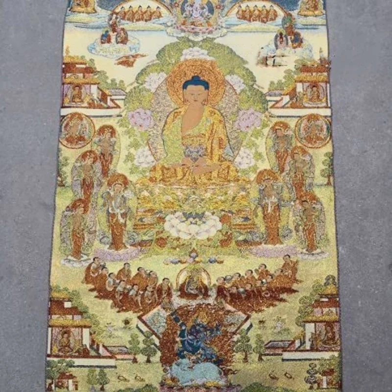 36 Inch Buddhism Embroidery Shakyamuni Amitabha Buddha Tathagata Bowl Thangka
36 Inch Buddhism Embroidery Shakyamuni Amitabha Buddha Tathagata Bowl Thangka