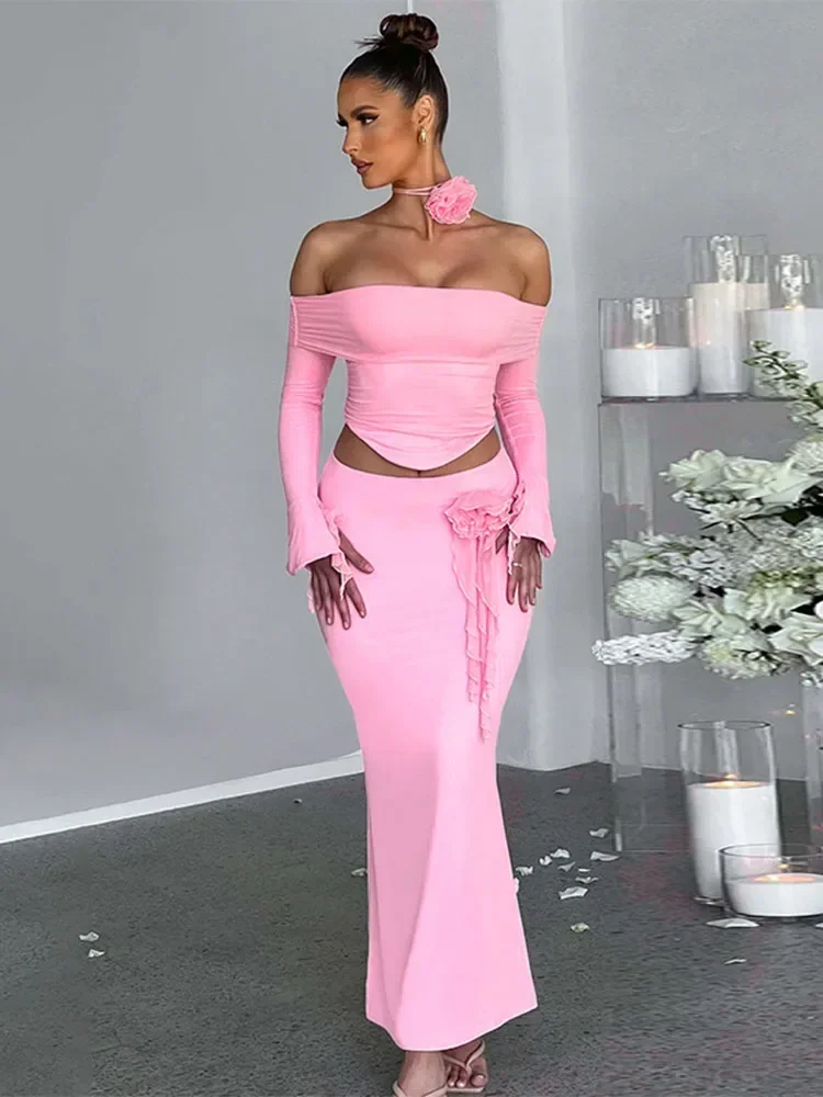 Autumn Flower Bodycon Skirt Sets Women Slim Sexy Backless Lace Up Tops Women's Party Elegant Dress 2 Piece Womens Suits Outfits
Autumn Flower Bodycon Skirt Sets Women Slim Sexy Backless Lace Up Tops Women's Party Elegant Dress 2 Piece Womens Suits Outfits