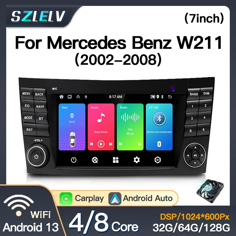 7" Android Audo Car Radio GPS Player For Mercedes Benz E-class W211 E200 E220 E300 E350 E240 E270 E280 W219 Carplay Stereo 2din
7" Android Audo Car Radio GPS Player For Mercedes Benz E-class W211 E200 E220 E300 E350 E240 E270 E280 W219 Carplay Stereo 2din