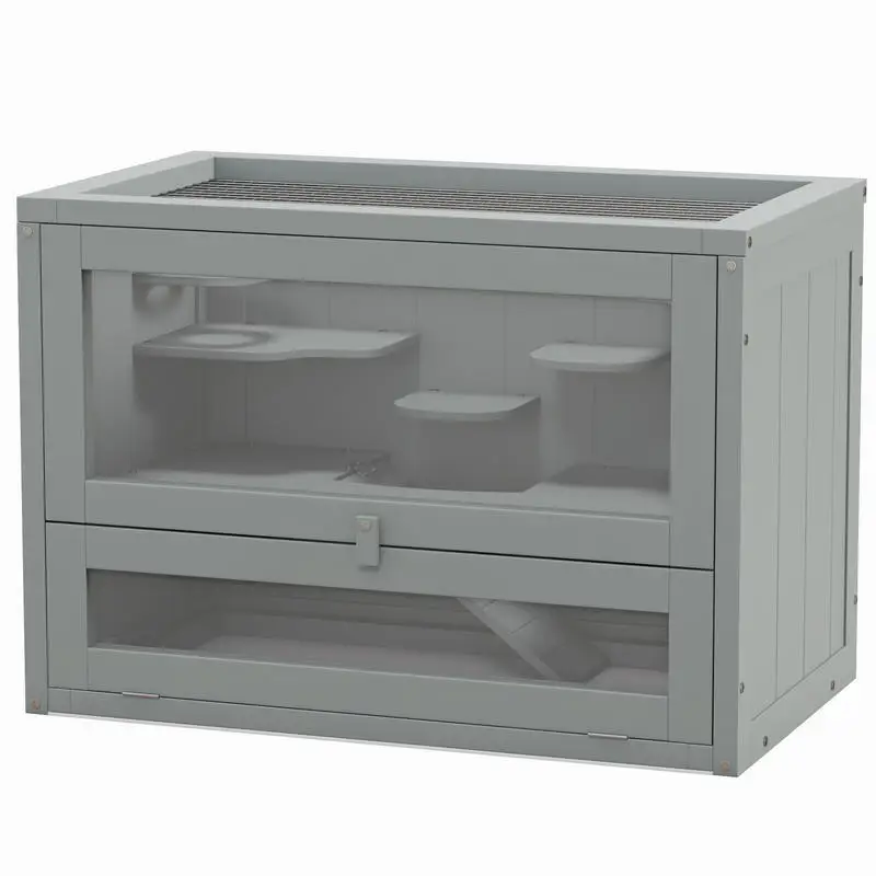 Wooden Hamster Cage Mouse Mice Rodent Small Animals Hutch Exercise Play House 60 x 35 x 42cm, Grey
Wooden Hamster Cage Mouse Mice Rodent Small Animals Hutch Exercise Play House 60 x 35 x 42cm, Grey