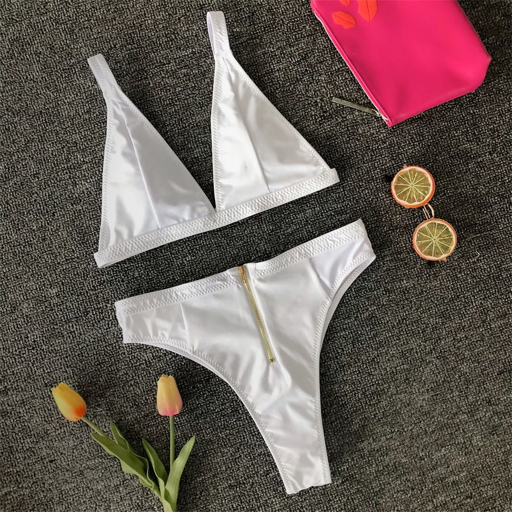 Sexy White Bikini Zipper High Waist Hollow Out Swimsuit Push Up Swimwear Tanga Y2K Women Beach Outfit Bathing Suit Biquini Mujer
Sexy White Bikini Zipper High Waist Hollow Out Swimsuit Push Up Swimwear Tanga Y2K Women Beach Outfit Bathing Suit Biquini Mujer