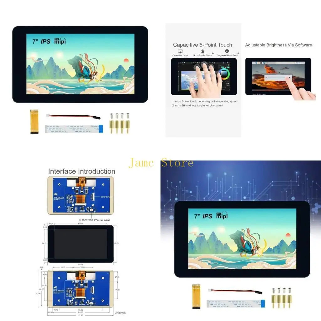 LX0B 7Inch LCD IPS Screen Capacitive Display for RaspberryPi4B/3B+/3A+ 3B Monitors
LX0B 7Inch LCD IPS Screen Capacitive Display for RaspberryPi4B/3B+/3A+ 3B Monitors
