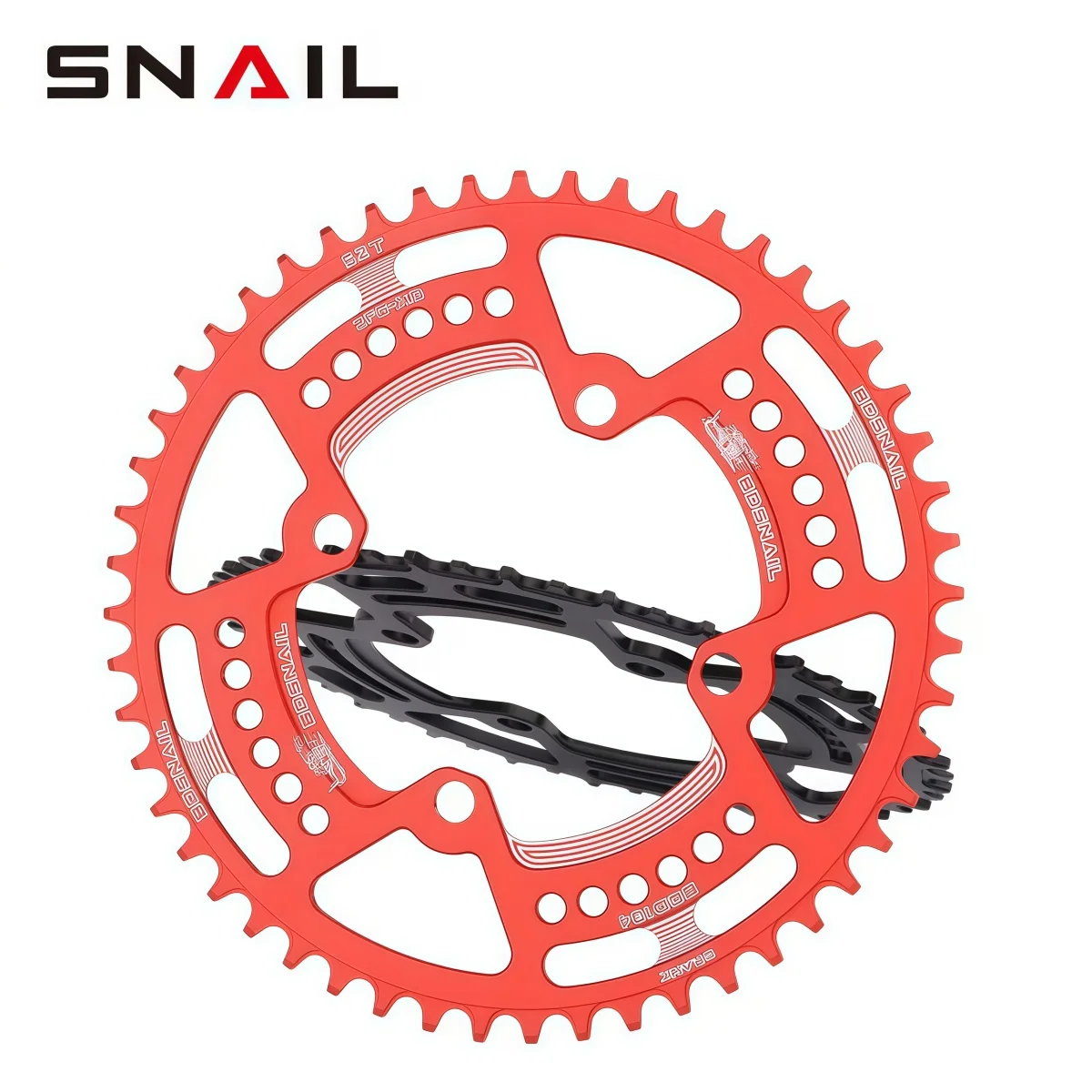 SNAIL Aluminum CNC Narrow Wide MTB Chainring 104BCD 44T / 46T / 48T / 50T / 52T Bike Chainwheel For SHIMANO 8-12 Speed 1 Piece
SNAIL Aluminum CNC Narrow Wide MTB Chainring 104BCD 44T / 46T / 48T / 50T / 52T Bike Chainwheel For SHIMANO 8-12 Speed 1 Piece