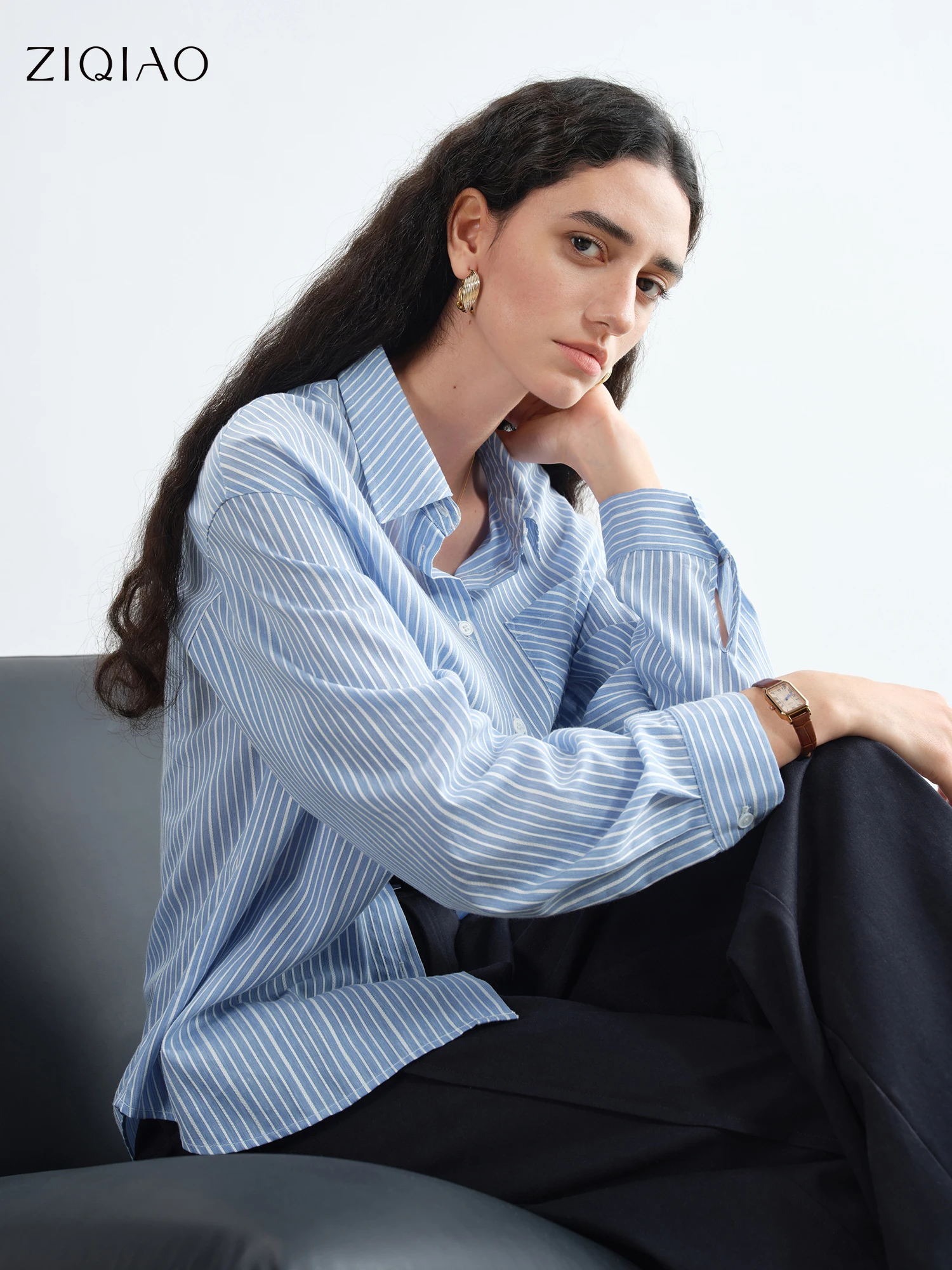 ZIQIAO Blue Academic Stripe Women's Long Sleeve Retro Checked Shirt 2025 Autumn New Arrival Women Shirts Without Shawl 25ZQ92311
ZIQIAO Blue Academic Stripe Women's Long Sleeve Retro Checked Shirt 2025 Autumn New Arrival Women Shirts Without Shawl 25ZQ92311