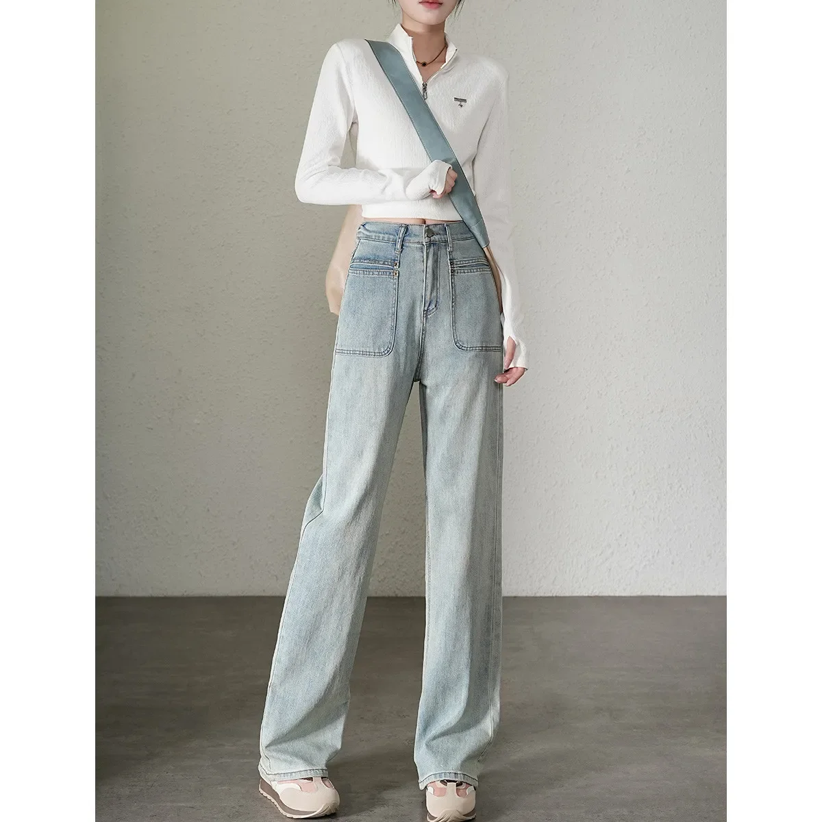 LOUIS YAO 2025 Autumn High Waist Straight Tube Long Micro Elastic Casual Women's Jeans Pocket Design Retro Jeans
LOUIS YAO 2025 Autumn High Waist Straight Tube Long Micro Elastic Casual Women's Jeans Pocket Design Retro Jeans