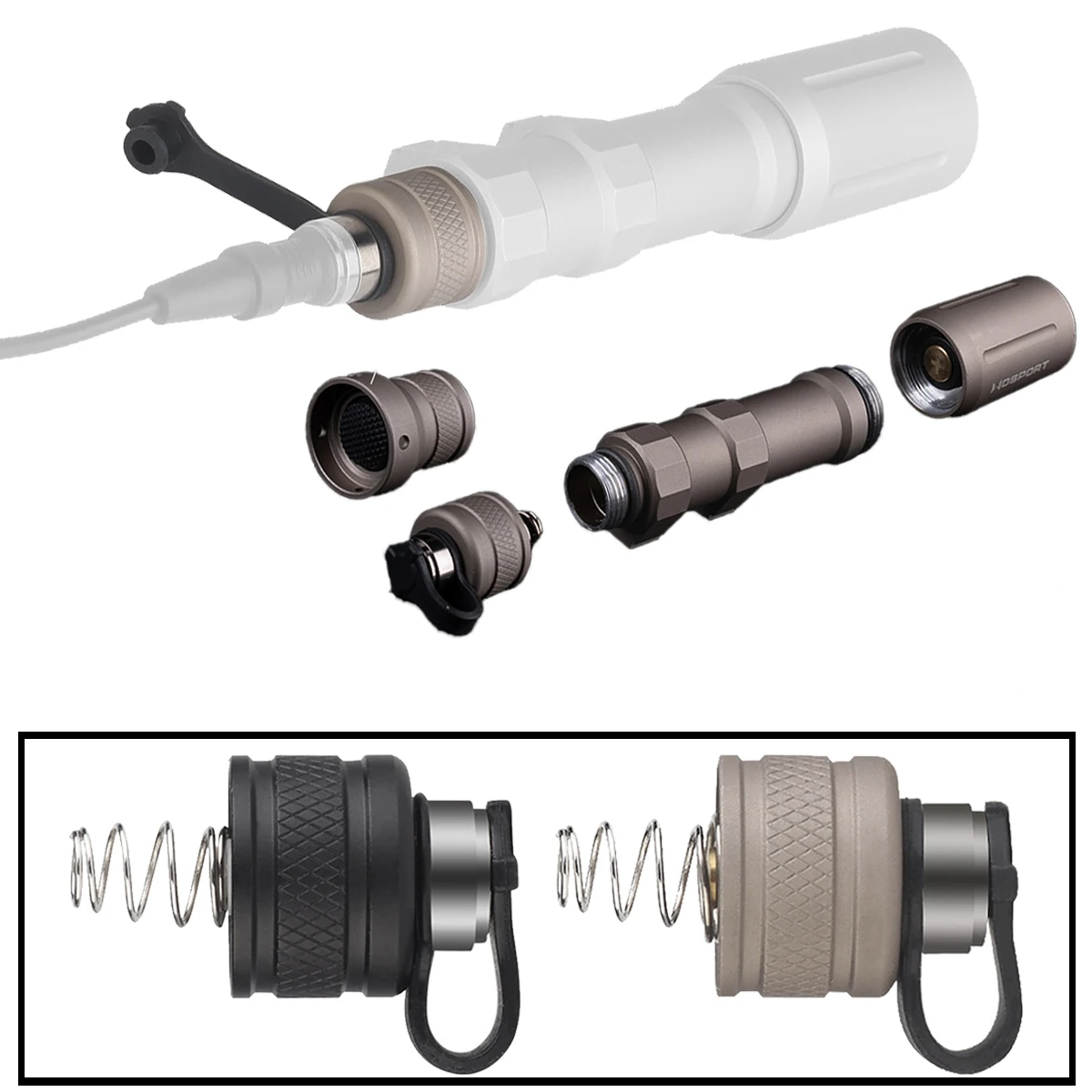 Tactical Flashlight Tail Cap Replace Tail Cover Pressure Switch End Cap for Constant Tail Cover Airsoft Weapon Light Accessiores
Tactical Flashlight Tail Cap Replace Tail Cover Pressure Switch End Cap for Constant Tail Cover Airsoft Weapon Light Accessiores