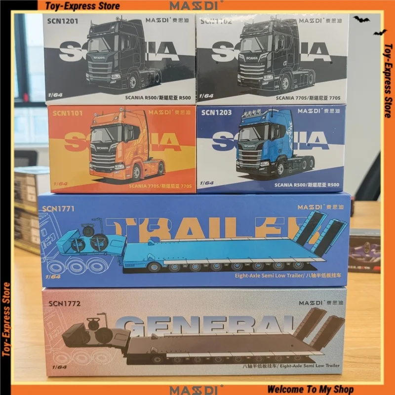 Massdi Scania Diecast Car Model 1/64 Truck Head Eight-Axle Semi Low Trailer Alloy Static Simulation Collectible Vehicle Gift Box
Massdi Scania Diecast Car Model 1/64 Truck Head Eight-Axle Semi Low Trailer Alloy Static Simulation Collectible Vehicle Gift Box