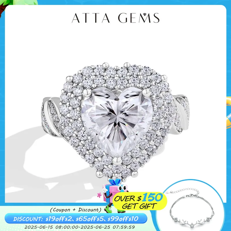 ATTAGEMS Luxury 4CT Heart Cut Moissanite Diamond Ring for Women Full D VVS1 S925 Silver Handmade Wedding Bride True Love Jewelry
ATTAGEMS Luxury 4CT Heart Cut Moissanite Diamond Ring for Women Full D VVS1 S925 Silver Handmade Wedding Bride True Love Jewelry
