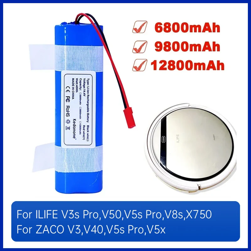Original rechargeable battery suitable for Ilife Zaco V3s V5s V8s DF45 DF43V3X3 V50 V55 V5Lpro 14.4V 6800Mah robot cleaner parts
Original rechargeable battery suitable for Ilife Zaco V3s V5s V8s DF45 DF43V3X3 V50 V55 V5Lpro 14.4V 6800Mah robot cleaner parts