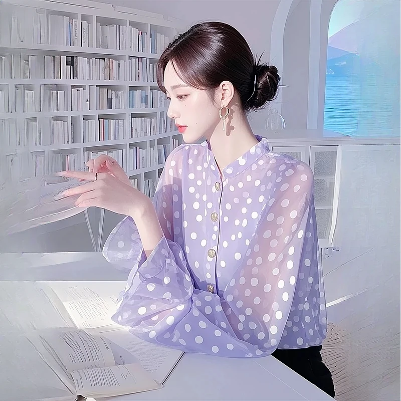 Chiffon Vintage Women's Blouses Dots Korean Shirts FASHION Loose Spring/Summer French Clothing Long Sleeve Women Tops
Chiffon Vintage Women's Blouses Dots Korean Shirts FASHION Loose Spring/Summer French Clothing Long Sleeve Women Tops
