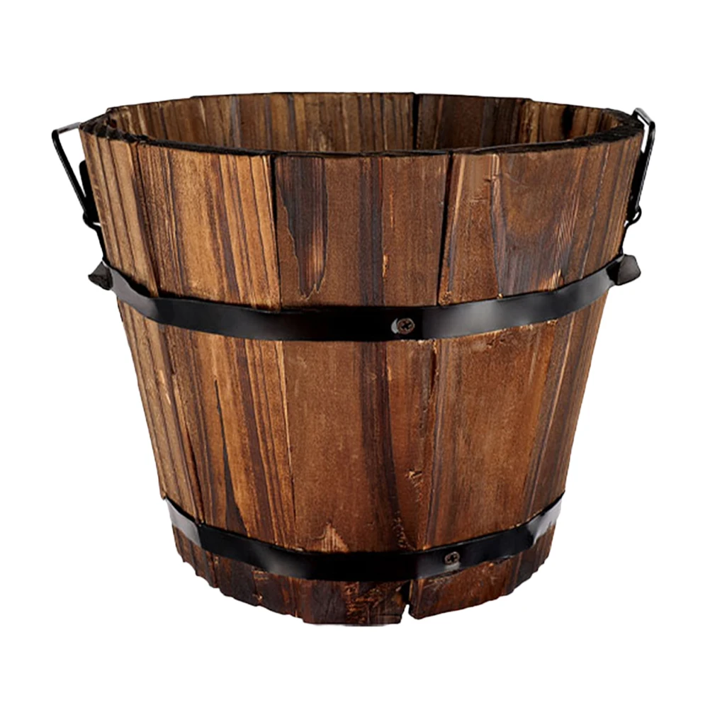 Wooden Round Barrel Planter Eco Friendly Carbonized Wood Flower Pot Durable Decoration Vegetable Plant Container
Wooden Round Barrel Planter Eco Friendly Carbonized Wood Flower Pot Durable Decoration Vegetable Plant Container