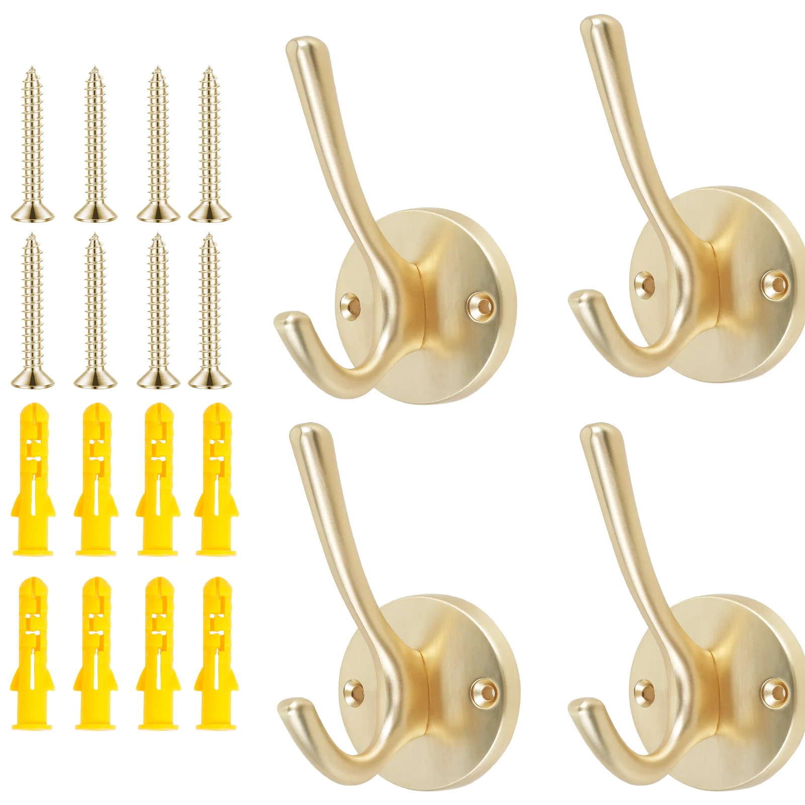 4PCS Gold Wall Hooks Rust Resistant Towel Hooks for Hanging Decorative Clothes Hangers for Bathrooms Bedrooms Closets Entrances
4PCS Gold Wall Hooks Rust Resistant Towel Hooks for Hanging Decorative Clothes Hangers for Bathrooms Bedrooms Closets Entrances