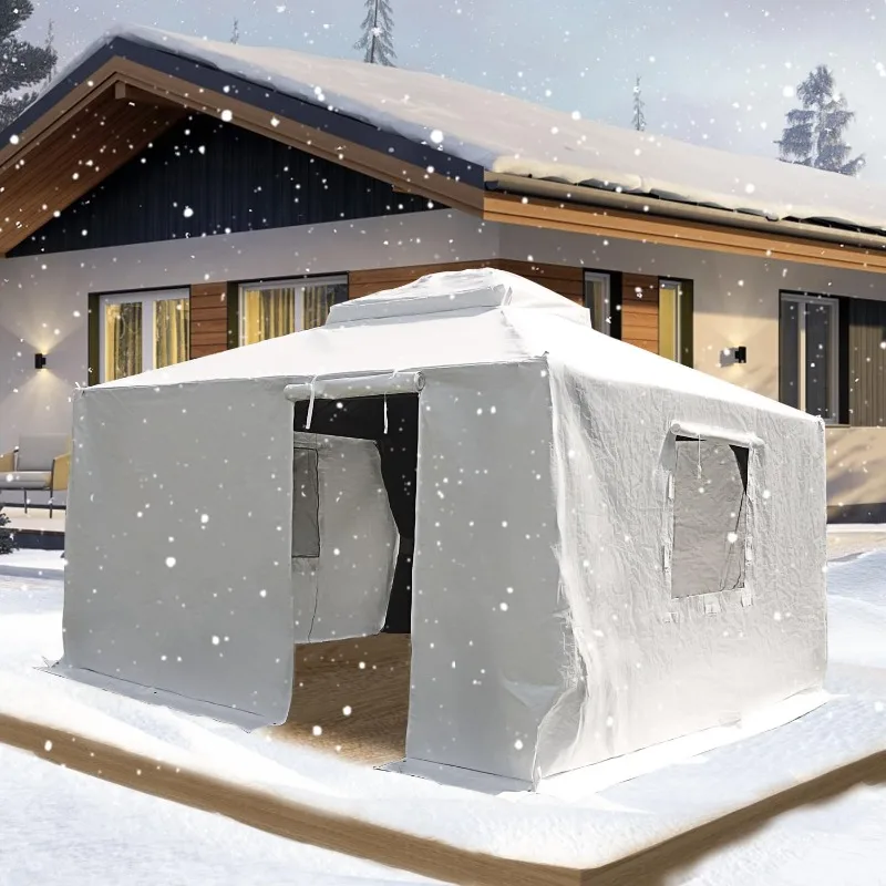 Domi 12' x 12' Universal Winter Gazebo Cover, All Season Waterproof Enclosed Cover with Sidewalls & Ventilated Mesh Windows, All
Domi 12' x 12' Universal Winter Gazebo Cover, All Season Waterproof Enclosed Cover with Sidewalls & Ventilated Mesh Windows, All