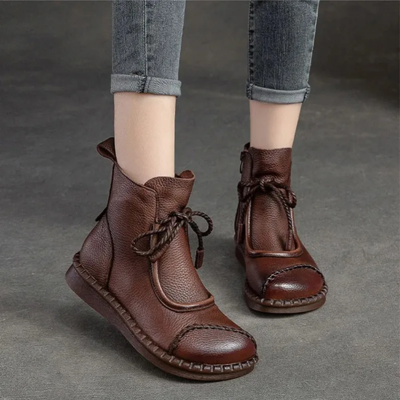 2025 Winter New Flat Bottom Plush Warm Cotton Boots Solid Color Retro Genuine Leather Women's Short Boots
2025 Winter New Flat Bottom Plush Warm Cotton Boots Solid Color Retro Genuine Leather Women's Short Boots