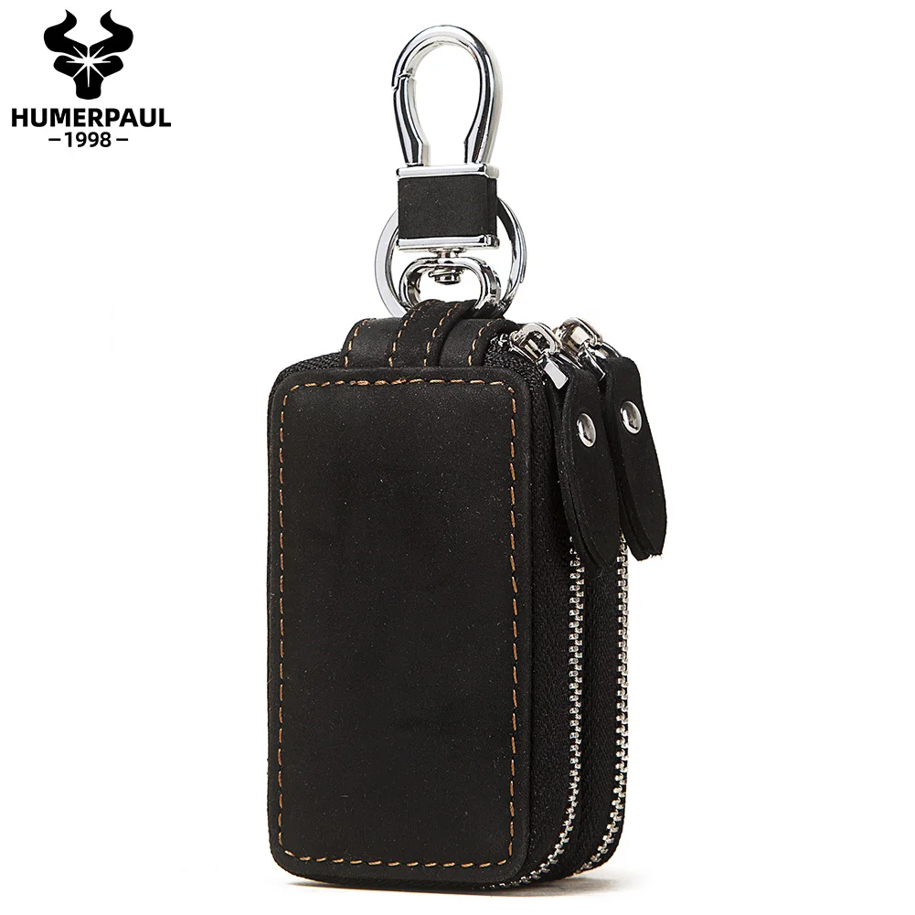 Men's multifunctional double zipper retro cowhide leather car key bag small wallet
Men's multifunctional double zipper retro cowhide leather car key bag small wallet