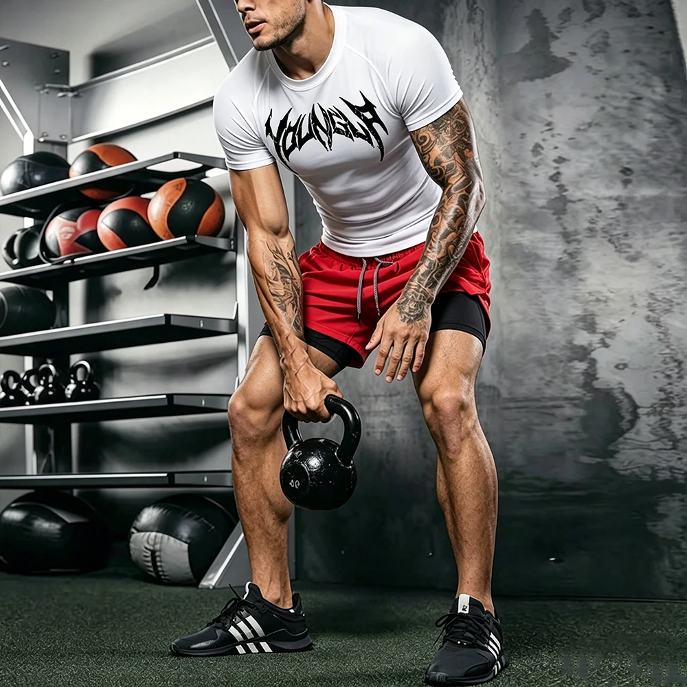 Men Fitness Compression Outfit Tight Training Tee Multi Pocket Double Layer Sport Shorts Gym Suit Damaged Thorns Text Print
Men Fitness Compression Outfit Tight Training Tee Multi Pocket Double Layer Sport Shorts Gym Suit Damaged Thorns Text Print